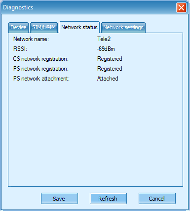 mobile partner - diagnostics windows network status
